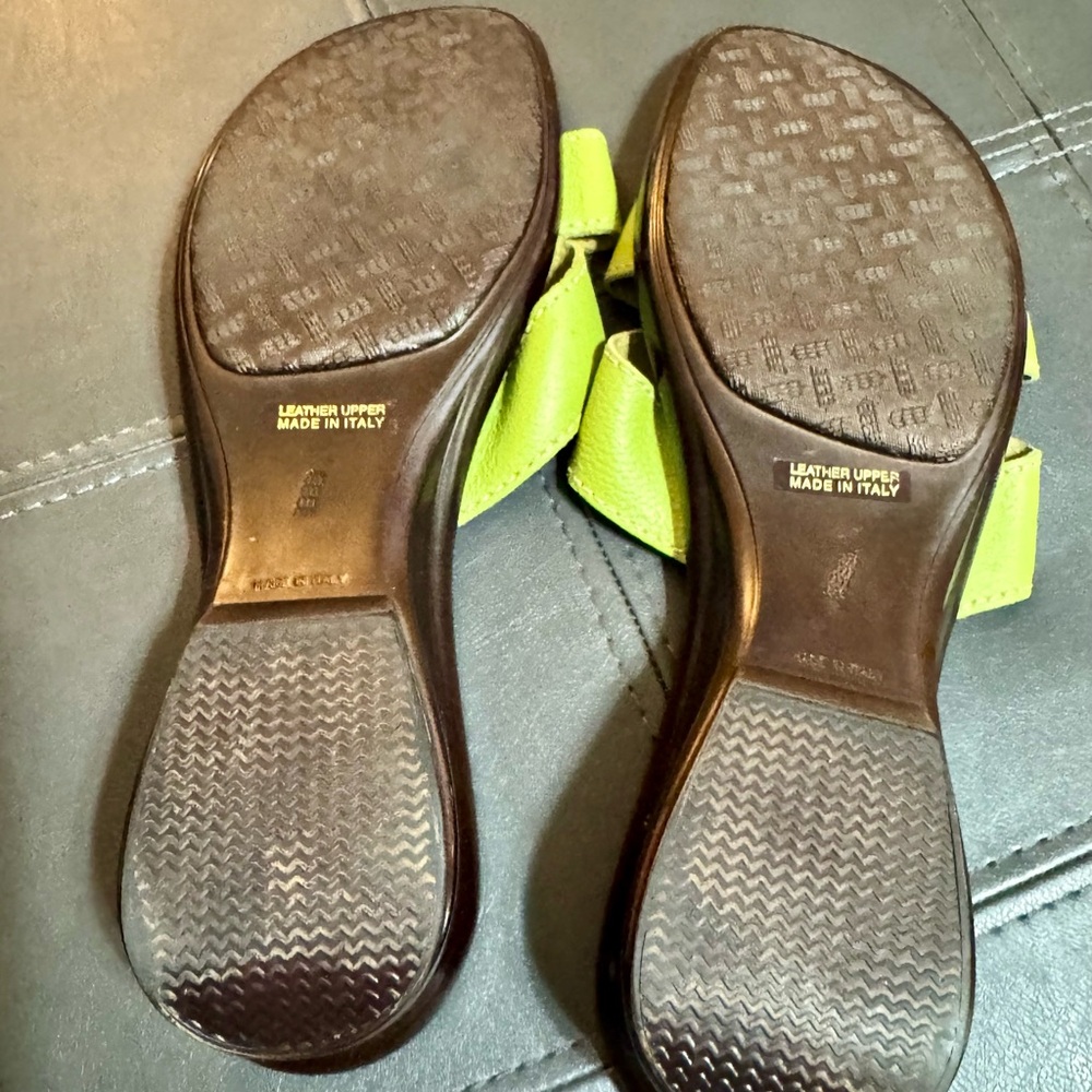 Women’s Lime Green Sandals Italian Shoemakers Size 10 - Picture 11 of 14